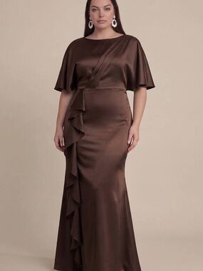 Lot of 3 Satin Ruffle Maxi Dress in